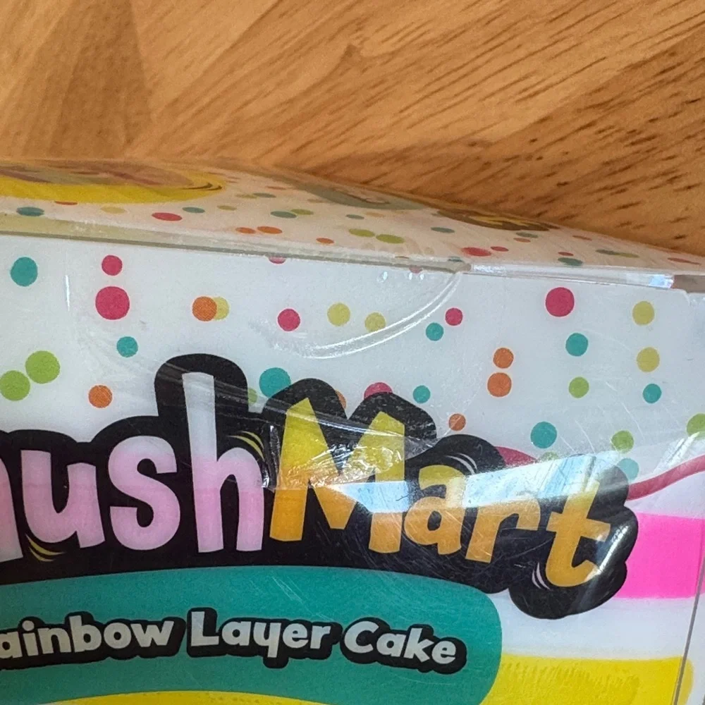 Rainbow Layer Cake Squishy Toy - White with Multicolor Stripes
